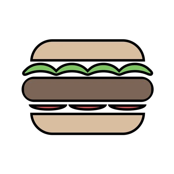Lapos Burger Vektor Illusztráció — Stock Vector