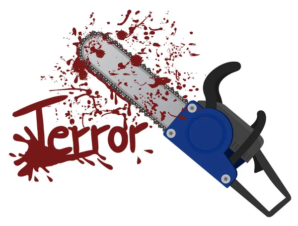 Terror Motosserra Ilustração Vetorial — Vetor de Stock