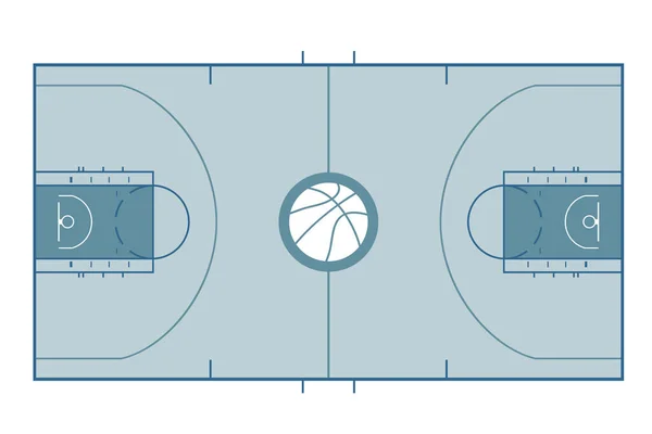 Ilustração Vetor Quadra Basquete — Vetor de Stock