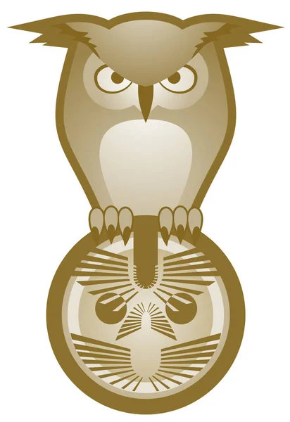 創造的なフクロウの紋章ベクトルイラスト — ストックベクタ