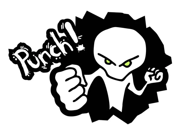 Halloween Skull Word Punch Vector Illustration — Stockvector