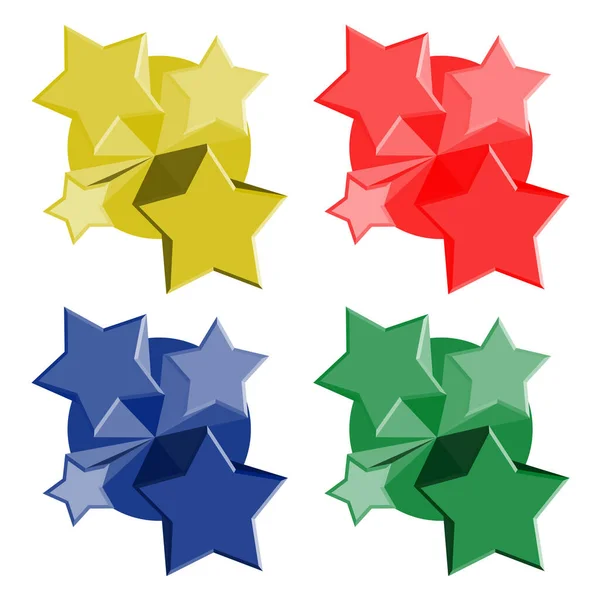 Original Design Fyra Färgstjärnor — Stock vektor