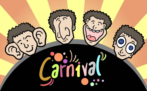 Carnival Faces Vector Illustration — Stock Vector