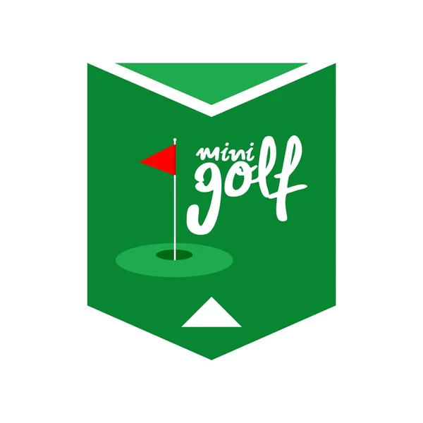 Mini Golf Embleem Ontwerp Vector Illustratie — Stockvector