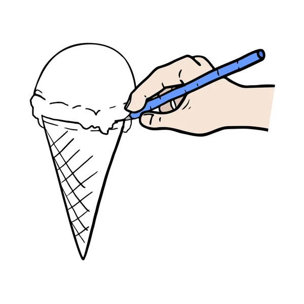 Illustrazione Vettoriale Del Disegno Del Gelato — Vettoriale Stock