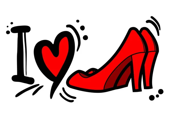 Zapato Moda Amor Vector Ilustración — Vector de stock