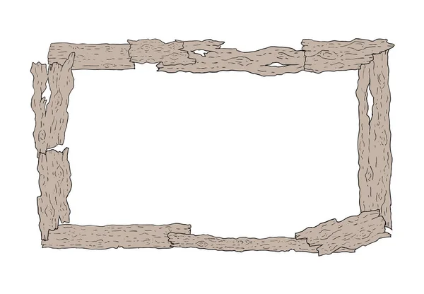Rahmen Aus Alten Holzstücken — Stockvektor