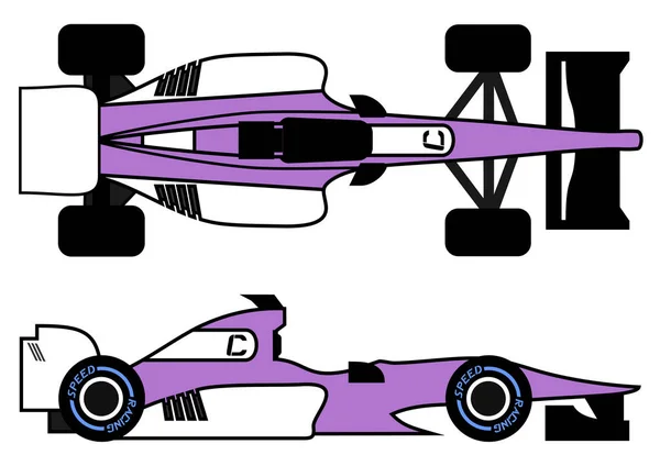 Carro Corrida Vetor Ilustração —  Vetores de Stock