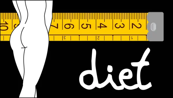 Illustration Tape Measure Diet Concept — 图库矢量图片