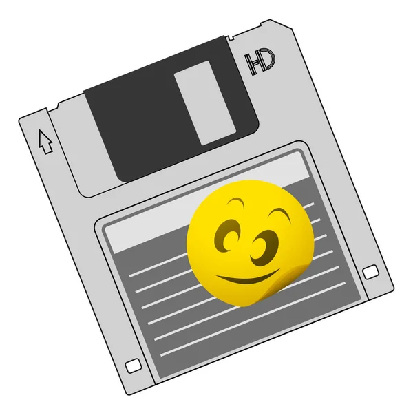 Kid Retro Disk Vector Illustration —  Vetores de Stock