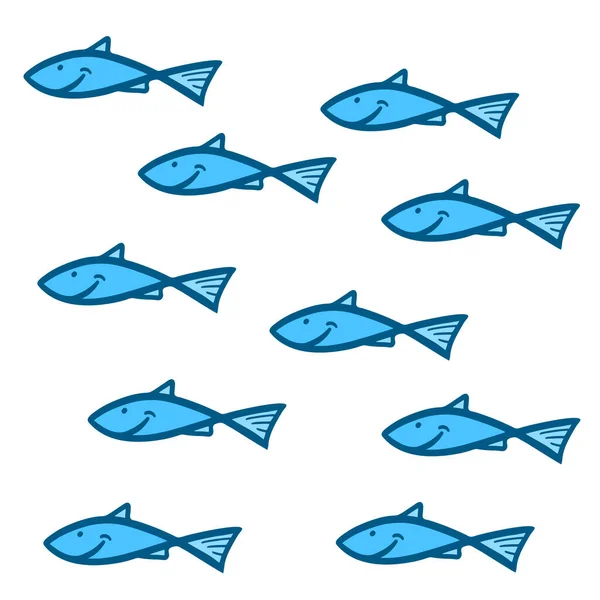 Patrón Sin Costuras Pescado Ilustración Vectorial — Vector de stock