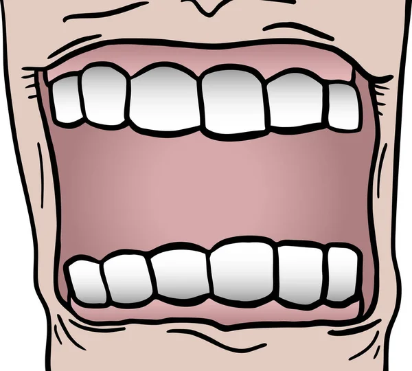 Vektor Illustration Tänder Och Mun — Stock vektor
