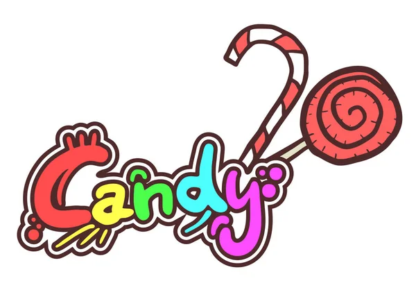 Candy Cane Illustration Vector White Background — Stock Vector