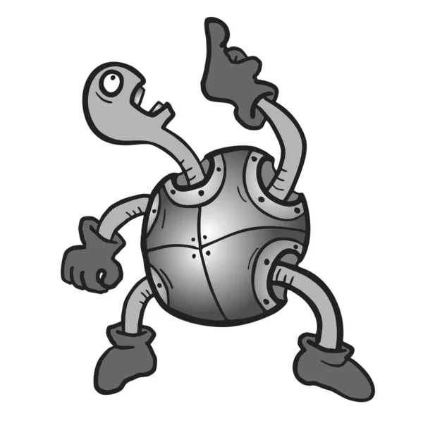 Metalen Schildpad Vector Illustratie — Stockvector