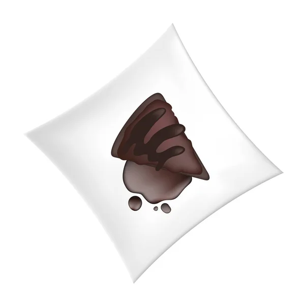 Chocolate Piece Ceramic Plate — Stock Vector