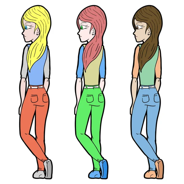 Illustration Vectorielle Trois Femmes — Image vectorielle