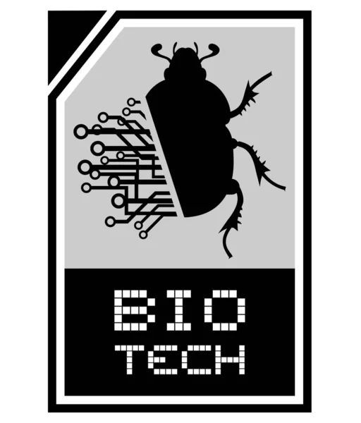 Emblem Bio Tech Vektorová Ilustrace — Stockový vektor