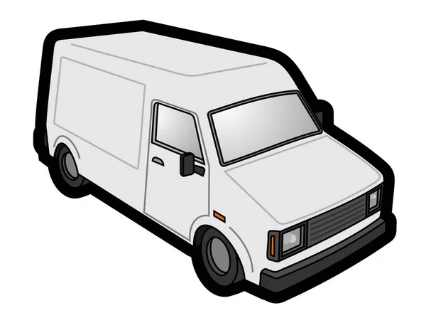 Vektor Illustration Für Weiße Lieferwagen — Stockvektor