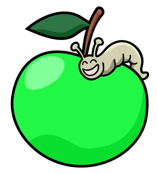 Groene Appel Vector Illustratie — Stockvector