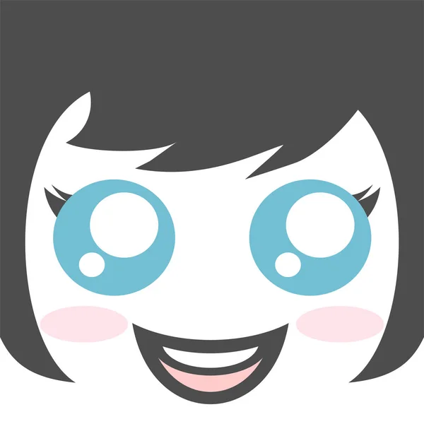 Happy Girl Expression Draw — Stockový vektor