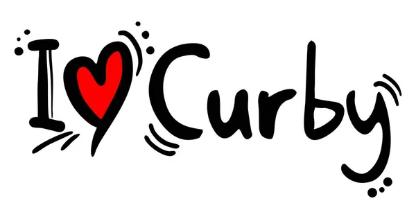 Curby Love Vector Illustration — ストックベクタ