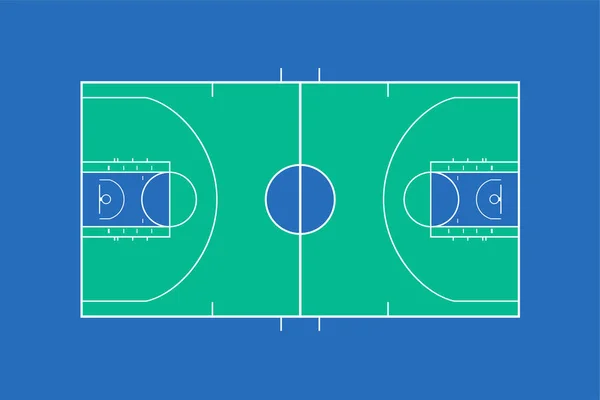 Ilustração Vetor Quadra Basquete — Vetor de Stock