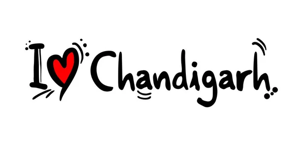 Chandigarh Ciudad India Amor Mensaje — Vector de stock