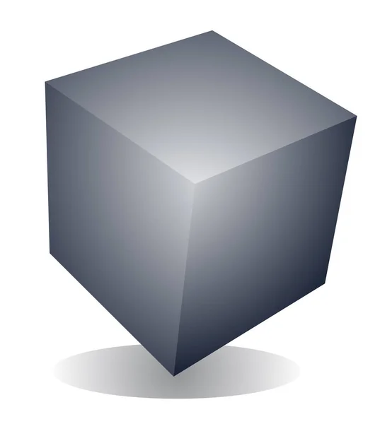 Renderização Uma Caixa Cubo Branco Com Uma Forma Geométrica Branco — Vetor de Stock