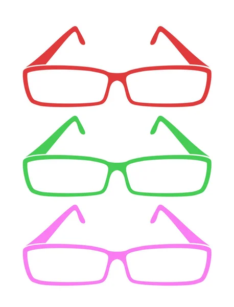 Ilustração Vetorial Três Óculos Coloridos —  Vetores de Stock