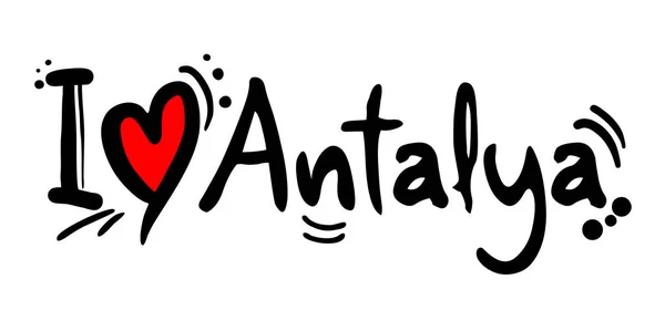 Antalya Love Message Wektor Ilustracji — Wektor stockowy