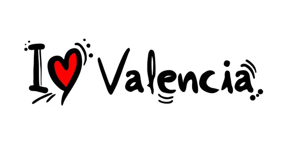Valencia Aşk Mesajı Vektör Illüstrasyonu — Stok Vektör