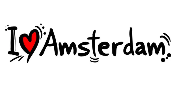 Amsterdam Miłość Wiadomość Wektor Ilustracja — Wektor stockowy