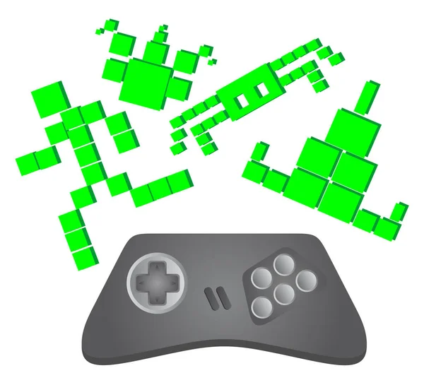 Game Controller Joystick Isolated White Background — Stock vektor