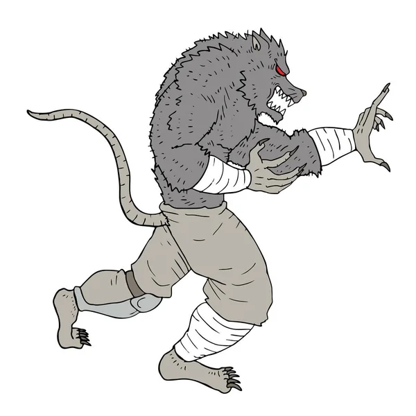 Illustration Vectorielle Rat Mutant — Image vectorielle
