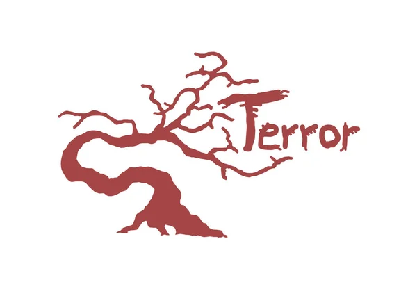 红色恐怖树符号设计 — 图库矢量图片