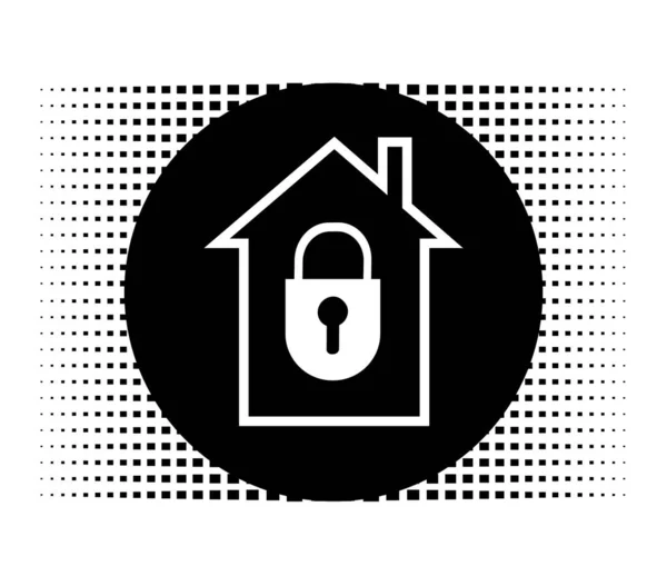 Icono Seguridad Casa Aislado Sobre Fondo Blanco Ilustración Vectorial — Vector de stock