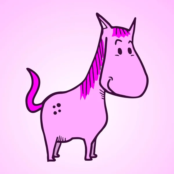 Illustration Vectorielle Cheval Rose — Image vectorielle