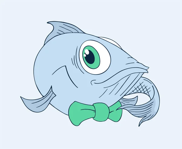 Peces Elegantes Con Ilustración Vectores Pajarita — Vector de stock