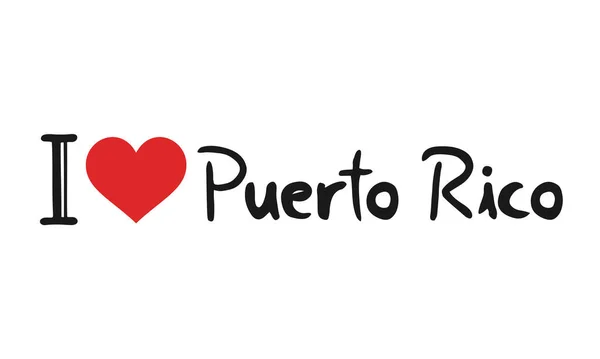 Love Puerto Rico Symbol — Stock Vector