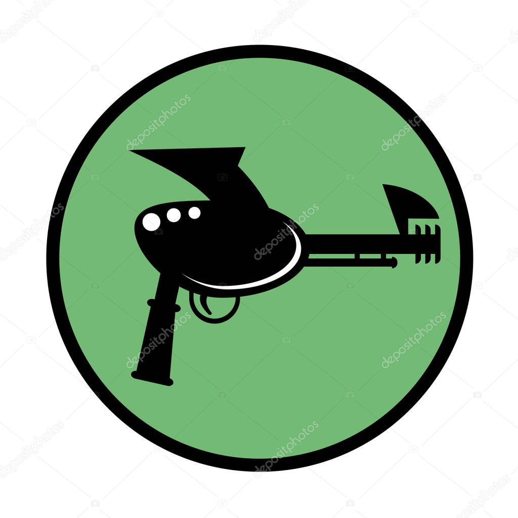 Alien blaster icon vector illustration