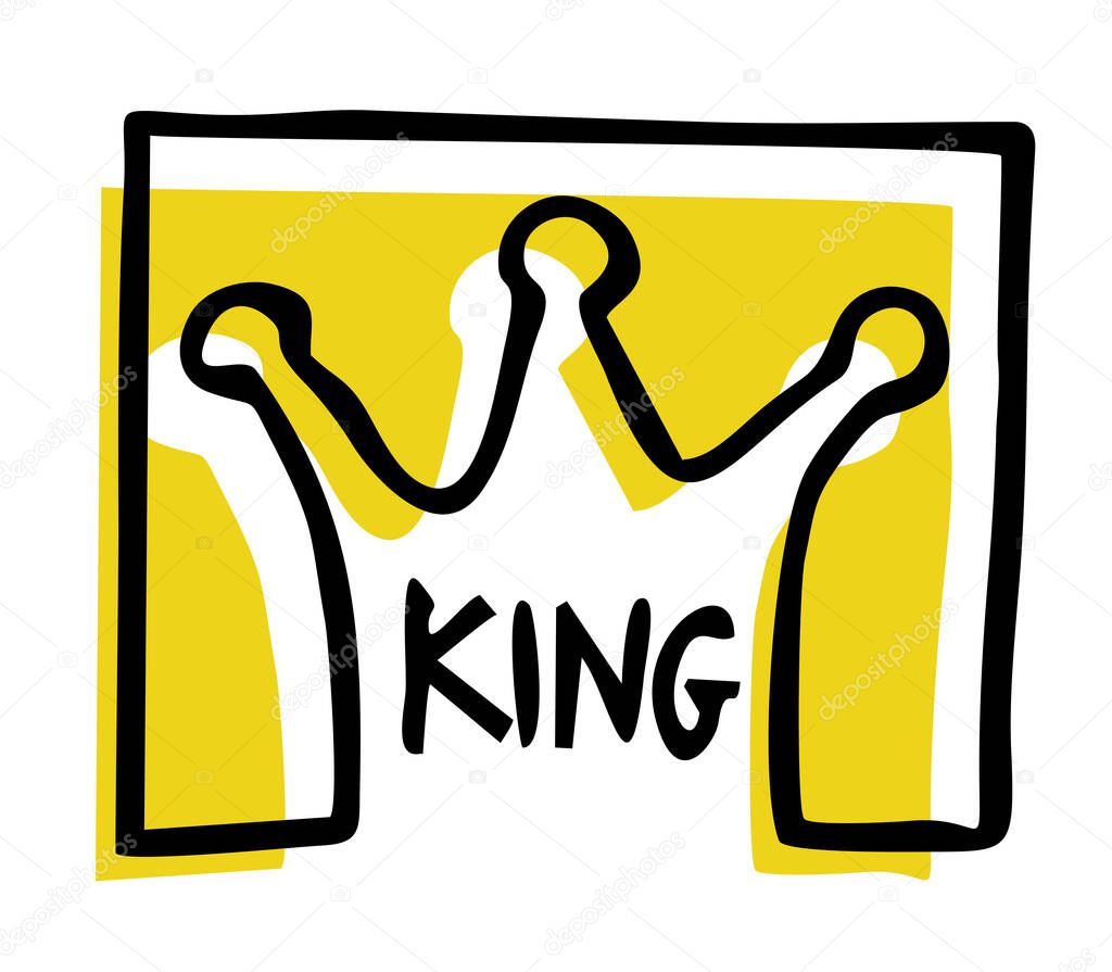 vector illustration of a king of a gold crown
