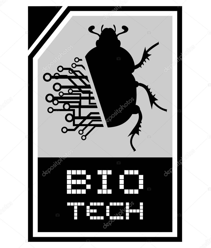 Emblem bio tech vector illustration