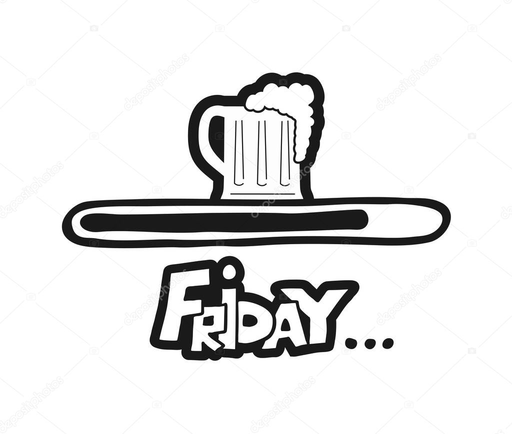 Friday beer symbol vector illustration 
