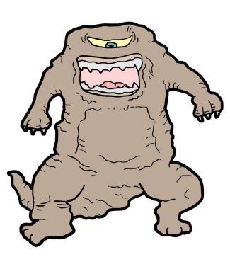 Çizgi film canavarının vektör çizimi