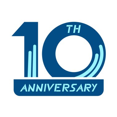 10. yıldönümü vektör illüstrasyonu