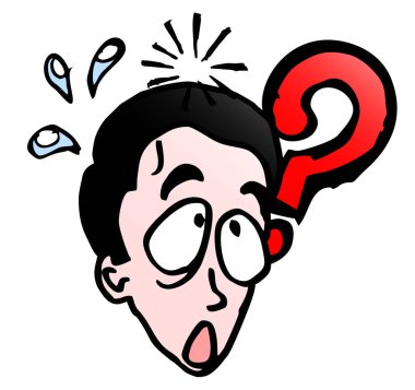 vector illustration of a man with question mark