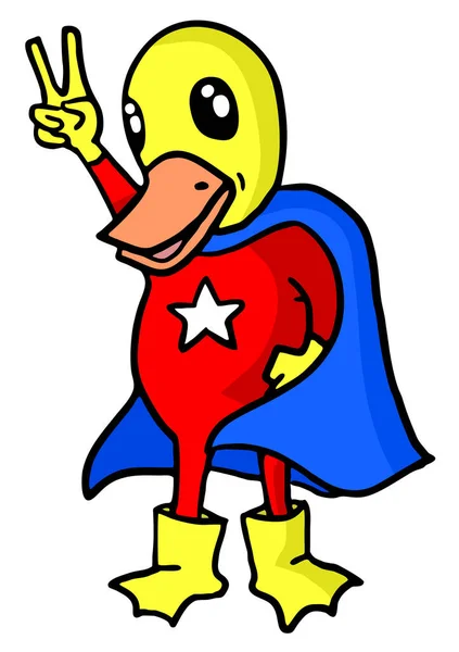 Duck Hero Vector Illustration — Stock Vector