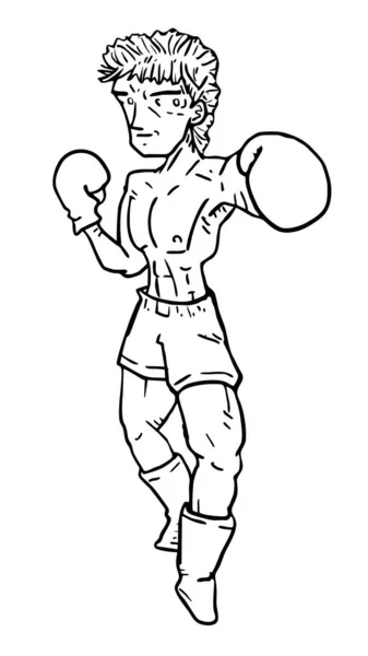 Boxing Homem Vetor Ilustração — Vetor de Stock
