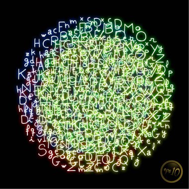 renkli harfler ile arka plan