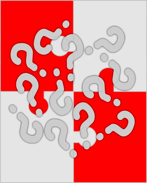 물음표가 퍼즐의 — 스톡 사진